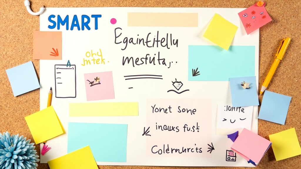 Tableau vision personnel avec notes positives, autocollants de célébration et marques visuelles de progrès