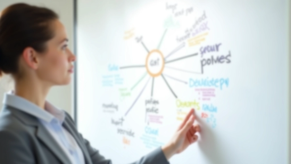 Tableau blanc avec schéma reliant objectifs à valeurs fondamentales et priorités personnelles